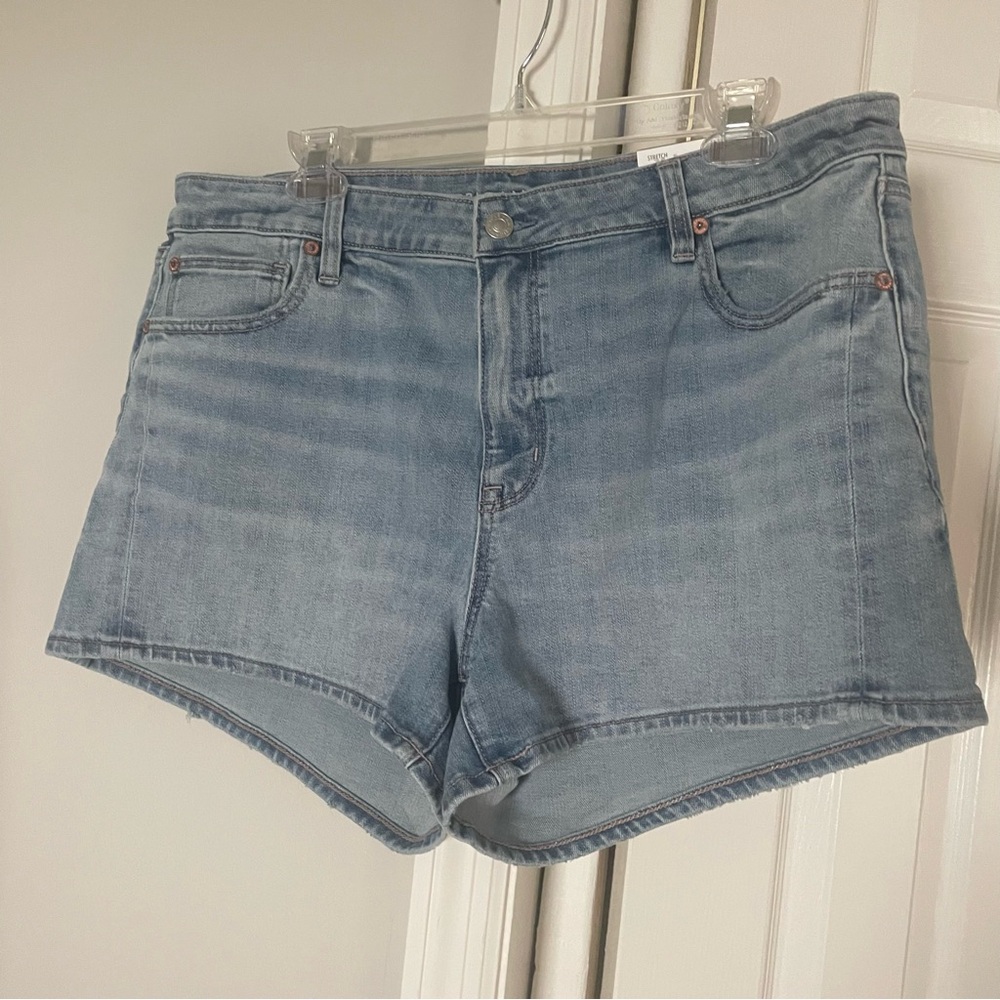 American Eagle perfect shortie stretch denim shorts size 16